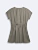 Basic Buttoned Green Dress