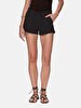 Basic Gabardine Regular Mini Black Shorts