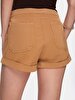 Basic Gabardine Regular Mini Brown Shorts