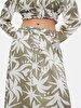 Flower Print Midi Linen Look Skirt