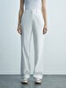 Basic Gabardine Relaxed White Trousers
