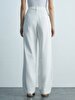 Basic Gabardine Relaxed White Trousers