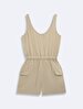 Basic Spaghetti Strap Beige Jumpsuit