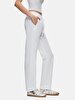 Basic Waist Elastic Loose White Trousers