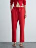 Basic Elastic Woven Red Trousers