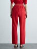 Basic Elastic Woven Red Trousers
