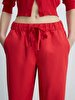 Basic Elastic Woven Red Trousers