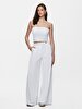 Basic Woven Geni̇ş Paça White Trousers