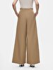 Basic Woven Geni̇ş Paça Beige Trousers