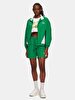 Long Sleeve Straight Collar Green Jacket