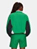 Long Sleeve Straight Collar Green Jacket