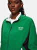 Long Sleeve Straight Collar Green Jacket
