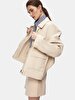 Long Sleeve With Hood Beige Jacket