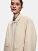 Long Sleeve With Hood Beige Jacket