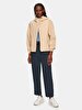 Long Sleeve With Hood Relaxed Beige Jacket
