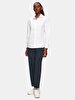 Basic Pompom Long Sleeve White Shirt