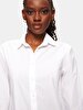 Basic Pompom Long Sleeve White Shirt