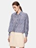 Pattern Relaxed Long Sleeve Blue Shirt