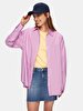 Basic Pompom Long Sleeve Purple Shirt