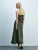 Basic Crop Spaghetti Strap Green Blouse