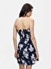 Flower Print Mini Navy Dress