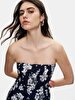Flower Print Mini Navy Dress