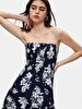 Flower Print Mini Navy Dress