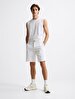 Basic Midi Regular Gabardine White Shorts
