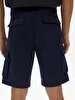 Basic Gabardine Regular Cargo Navy Shorts