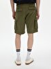 Basic Gabardine Regular Cargo Green Shorts