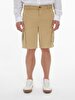 Basic Gabardine Regular Cargo Beige Shorts