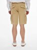 Basic Gabardine Regular Cargo Beige Shorts