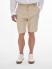 Linen Look Regular Midi Beige Shorts