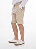 Linen Look Regular Midi Beige Shorts
