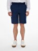 Linen Look Regular Midi Navy Shorts