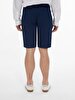 Linen Look Regular Midi Navy Shorts