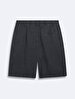 Basic Textured Gabardine Antracite Shorts