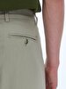 Düz Paça Linen Look Green Trousers