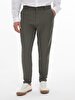 Düz Paça Linen Look Green Trousers