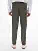 Düz Paça Linen Look Green Trousers
