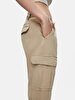 Gabardine Regular Cargo Beige Trousers
