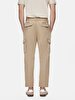 Gabardine Regular Cargo Beige Trousers