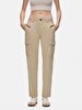 Gabardine Regular Cargo Beige Trousers