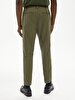 Düz Paça Linen Look Jogger Green Trousers