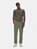 Straight Leg Gabardine Green Trousers