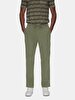 Straight Leg Gabardine Green Trousers