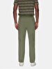 Straight Leg Gabardine Green Trousers