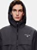 Sign With Print Regular Zipper Closing Antracite Jacket