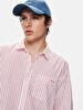 Relaxed Basic Long Sleeve Woven Pink Shirt