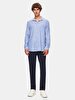 Relaxed Linen Look Blue Shirt